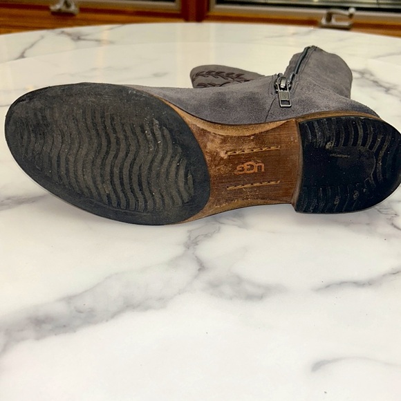 UGG Cailyn Distressed Suede Boots Side Zip Gray Size 8 - Picture 9 of 14